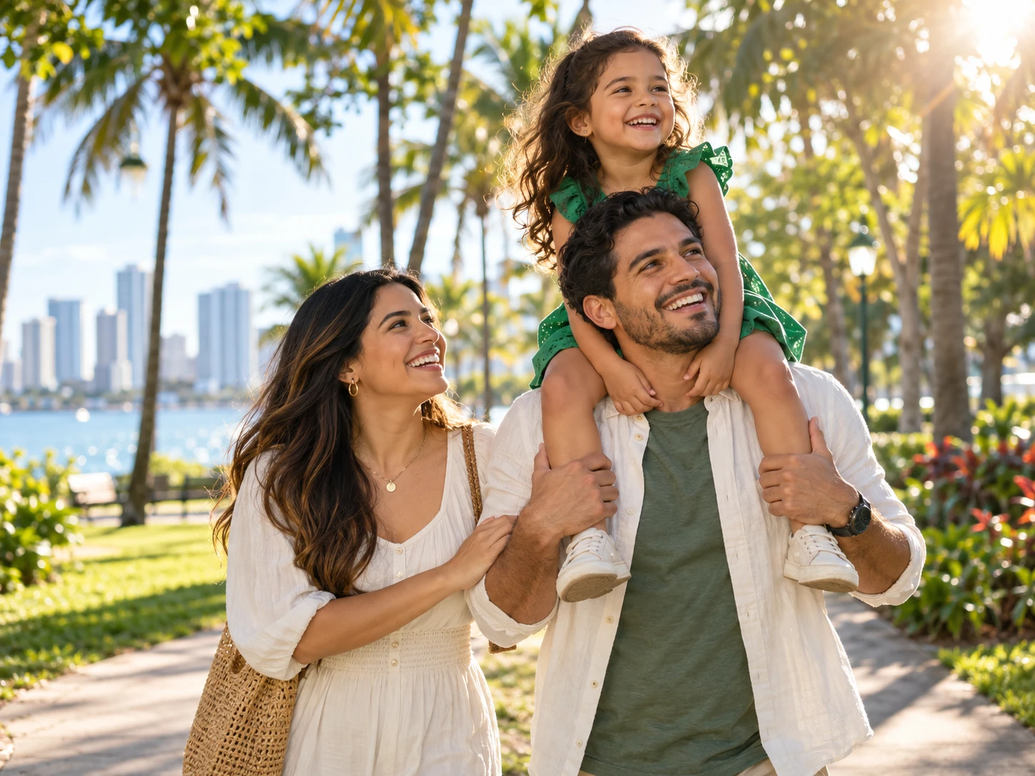 Familia hispana disfrutando en casa